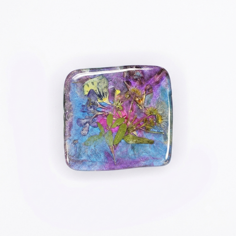 Set of Four Handmade Pressed Flower Resin Magnets – Botanical Fridge Decor – Michelle Marie Boutique | Made in USA Michelle Marie Boutique  Magnet