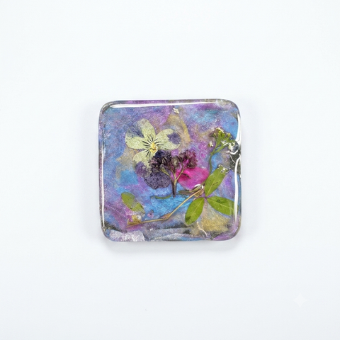 Set of Four Handmade Pressed Flower Resin Magnets – Botanical Fridge Decor – Michelle Marie Boutique | Made in USA Michelle Marie Boutique  Magnet