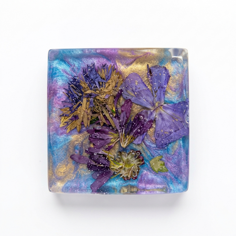Set of Four Handmade Pressed Flower Resin Magnets – Botanical Fridge Decor – Michelle Marie Boutique | Made in USA Michelle Marie Boutique  Magnet