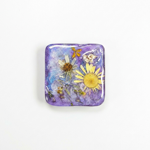 Set of Four Handmade Pressed Flower Resin Magnets – Botanical Fridge Decor – Michelle Marie Boutique | Made in USA Michelle Marie Boutique  Magnet