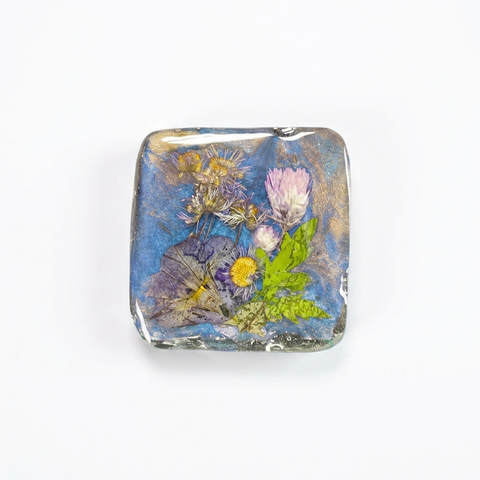 Set of Four Handmade Pressed Flower Resin Magnets – Botanical Fridge Decor – Michelle Marie Boutique | Made in USA Michelle Marie Boutique  Magnet