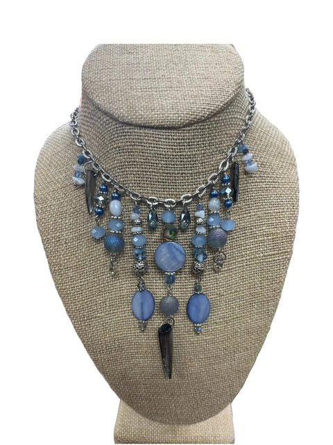 Gemstone Cluster Bib Necklace Featuring Tiger Eye, Amethyst, Turquoise Amazonite – Handmade Jewelry | Made in USA Michelle Marie Boutique  Necklaces