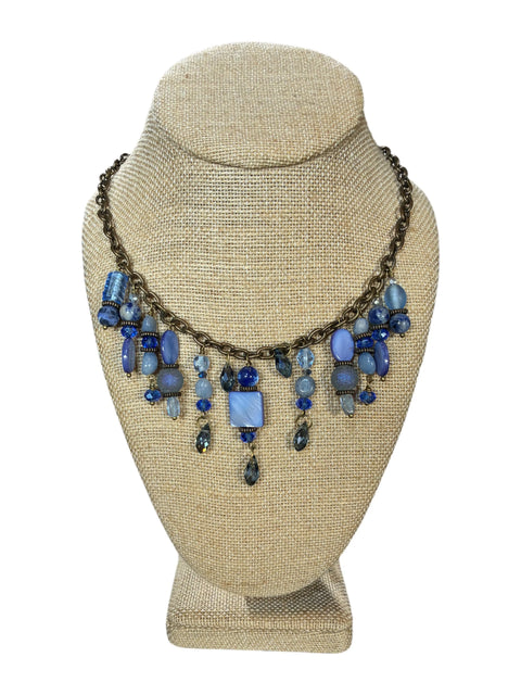 Gemstone Cluster Bib Necklace Featuring Tiger Eye, Amethyst, Turquoise Amazonite – Handmade Jewelry | Made in USA Michelle Marie Boutique  Necklaces