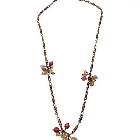 Gemstone Cluster Necklace 18-42 Inch Adjustable Length – Artisan Jewelry | Made in USA Michelle Marie Boutique  Gemstone necklace