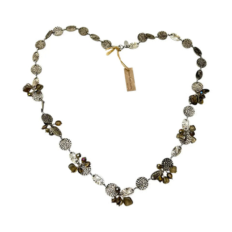 Gemstone Cluster Necklace 18-42 Inch Adjustable Length – Artisan Jewelry | Made in USA Michelle Marie Boutique  Gemstone necklace