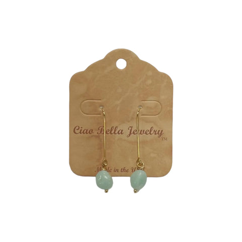 Gemstone Drop Earrings 1.5 Inch Dangle – Gold Hook Jewelry | Michelle Marie Boutique Made in USA Michelle Marie Boutique  Earrings