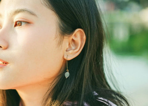 Gemstone Drop Earrings 1.5 Inch Dangle – Gold Hook Jewelry | Michelle Marie Boutique Made in USA Michelle Marie Boutique  Earrings