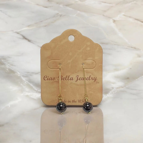 Gemstone Drop Earrings 1.5 Inch Dangle – Gold Hook Jewelry | Michelle Marie Boutique Made in USA Michelle Marie Boutique  Earrings