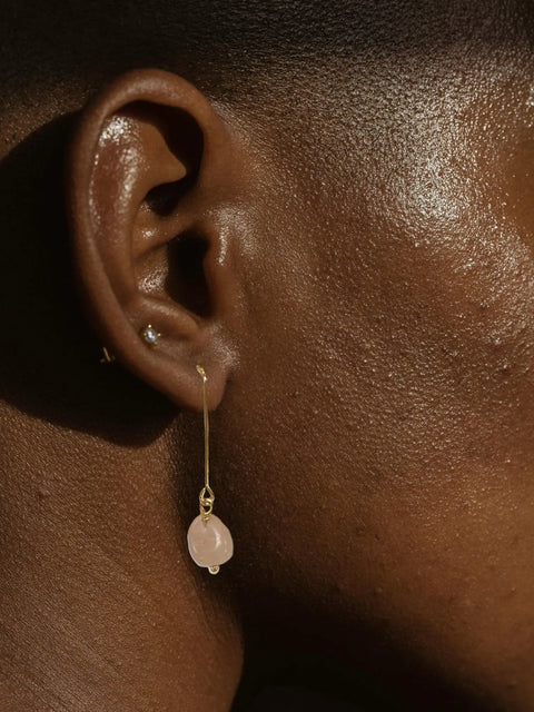 Gemstone Drop Earrings 1.5 Inch Dangle – Gold Hook Jewelry | Michelle Marie Boutique Made in USA Michelle Marie Boutique  Earrings