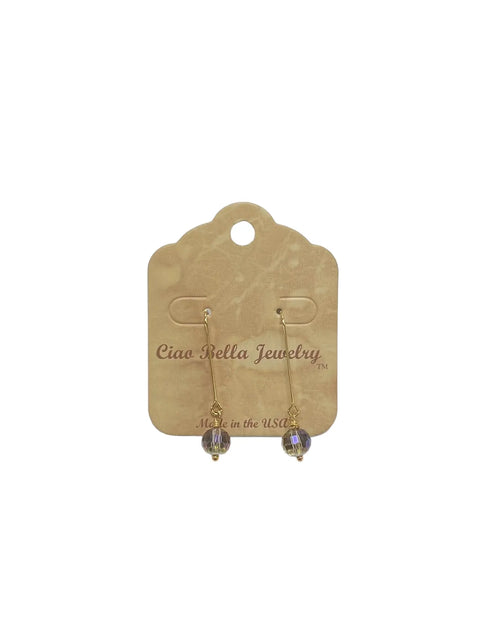 Gemstone Drop Earrings 1.5 Inch Dangle – Gold Hook Jewelry | Michelle Marie Boutique Made in USA Michelle Marie Boutique  Earrings