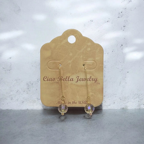 Gemstone Drop Earrings 1.5 Inch Dangle – Gold Hook Jewelry | Michelle Marie Boutique Made in USA Michelle Marie Boutique  Earrings