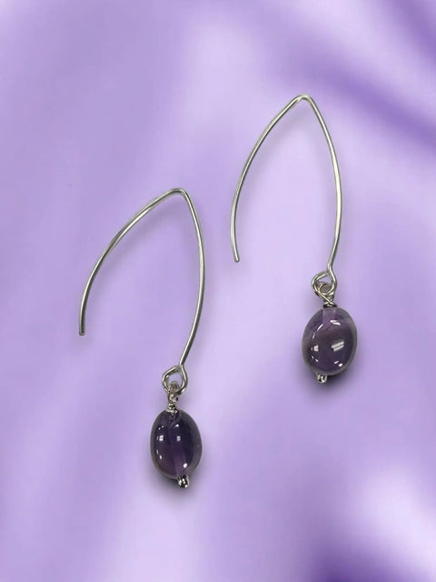 Gemstone Drop Earrings | Long Stainless Steel Hooks | Choose Your Stone Michelle Marie Boutique  Earring