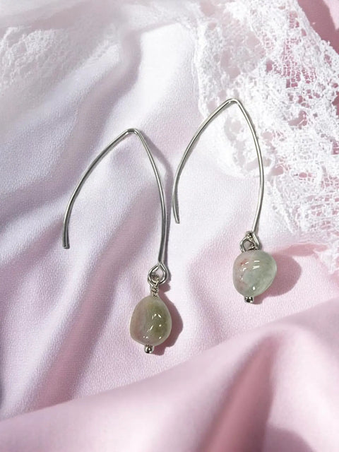 Gemstone Drop Earrings | Long Stainless Steel Hooks | Choose Your Stone Michelle Marie Boutique  Earring