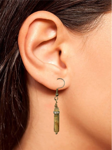 Gemstone Drop Earrings with Crystal Accent – Hypoallergenic Gold & Silver Tone | Made in USA by Ciao Bella Jewelry Michelle Marie Boutique  Earrings