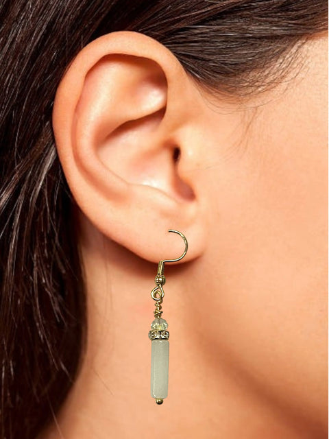 Gemstone Drop Earrings with Crystal Accent – Hypoallergenic Gold & Silver Tone | Made in USA by Ciao Bella Jewelry Michelle Marie Boutique  Earrings