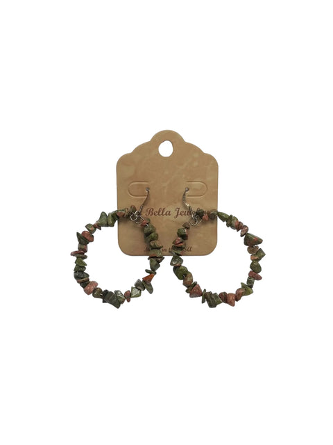 Gemstone Hoop Earrings With Silver Accents – Unique Natural Jewelry | Made in USA Michelle Marie Boutique  Earrings