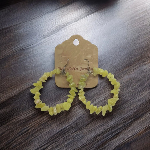 Gemstone Hoop Earrings With Silver Hardware Michelle Marie Boutique  Earrings