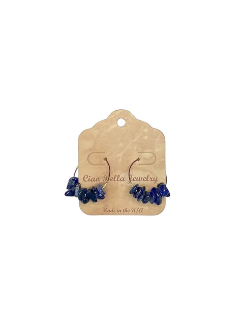 Gemstone Hoop Earrings – Amethyst, Citrine, Lapis & Jasper Variety | Made in USA by Michelle Marie Boutique Michelle Marie Boutique  Earrings