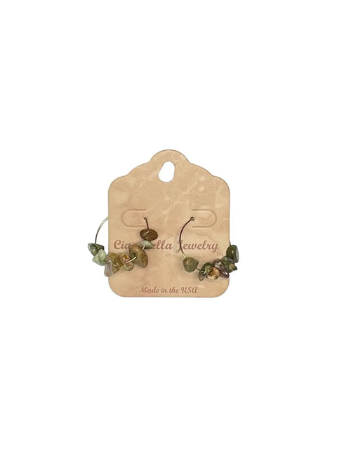 Gemstone Hoop Earrings – Amethyst, Citrine, Lapis & Jasper Variety | Made in USA by Michelle Marie Boutique Michelle Marie Boutique  Earrings