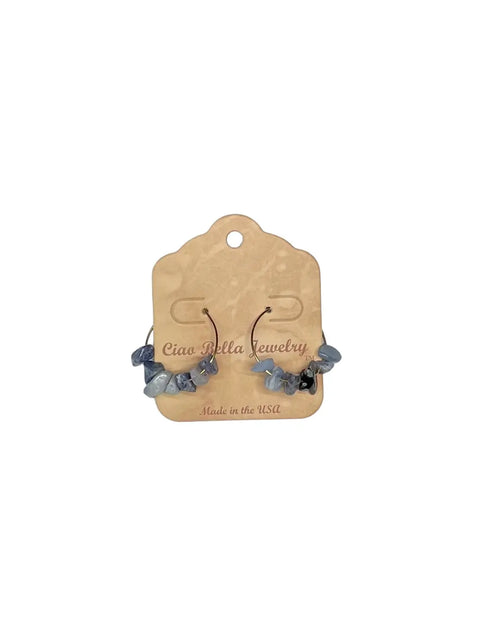 Gemstone Hoop Earrings – Amethyst, Citrine, Lapis & Jasper Variety | Made in USA by Michelle Marie Boutique Michelle Marie Boutique  Earrings