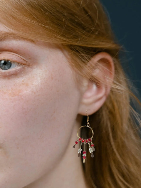 Gemstone Hoop Paddle Earring Michelle Marie Boutique  Earrings