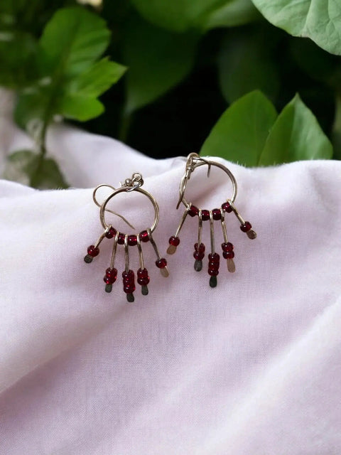 Gemstone Hoop Paddle Earring Michelle Marie Boutique  Earrings