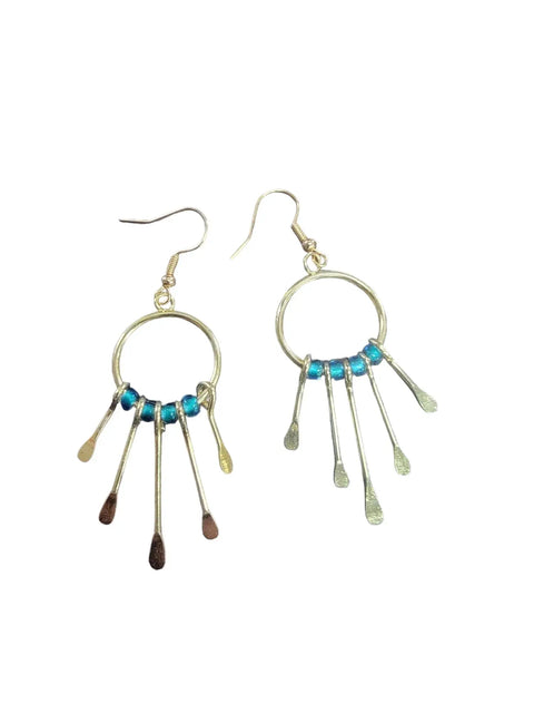 Gemstone Hoop Paddle Earring Michelle Marie Boutique  Earrings