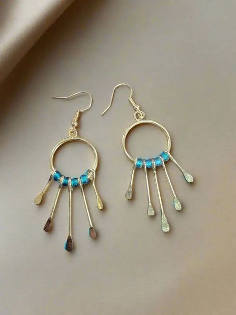 Gemstone Hoop Paddle Earring Michelle Marie Boutique  Earrings