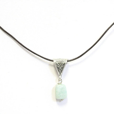 Gemstone Pendant Necklace on Leather - Amethyst Necklace on Leather - Garnet on Leather - Rose Quartz on Leather - Amazonite on Leather Michelle Marie Boutique 