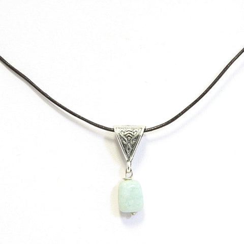Gemstone Pendant Necklace on Adjustable 18 Inch Leather Cord – Healing Crystal Jewelry | Made in USA Michelle Marie Boutique 