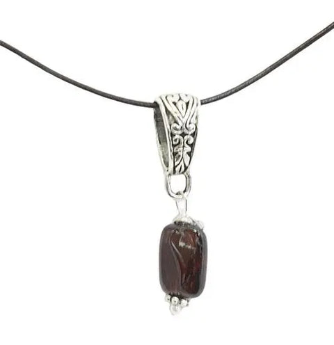 Gemstone Pendant Necklace on Adjustable 18 Inch Leather Cord – Healing Crystal Jewelry | Made in USA Michelle Marie Boutique 