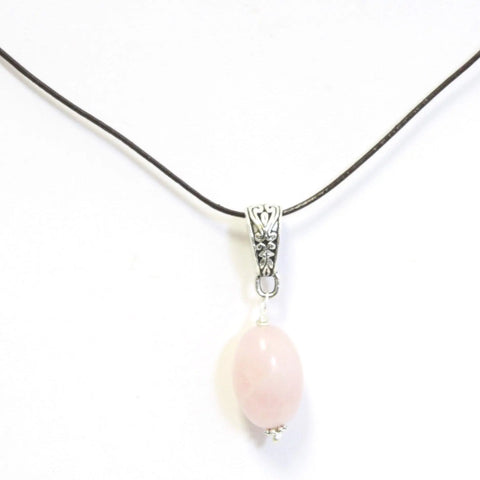 Gemstone Pendant Necklace on Adjustable 18 Inch Leather Cord – Healing Crystal Jewelry | Made in USA Michelle Marie Boutique 