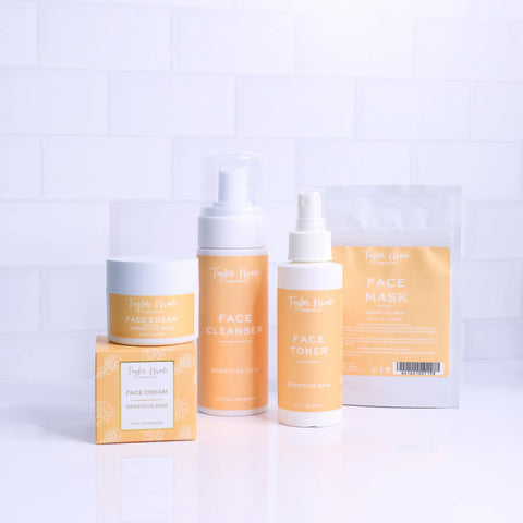 Gentle Sensitive Skin Care Kit – 4-Step Organic Skincare Set with Calendula & Chamomile | Made in USA Taylor Made Organics  gift set