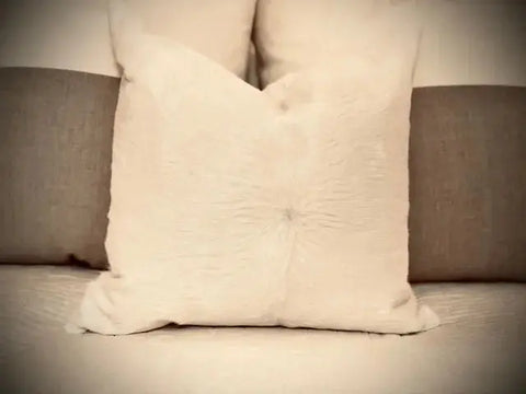 Genuine Calf Hair Throw Pillow – Natural Cotton Back | Made in USA Suede Kloth 