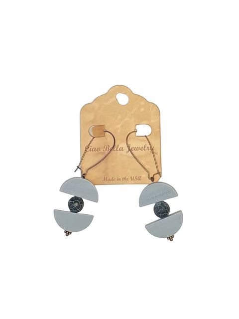 Geometric Half-Circle Drop Earrings – Modern Beaded Design | Made in USA Jewelry Michelle Marie Boutique  Earrings