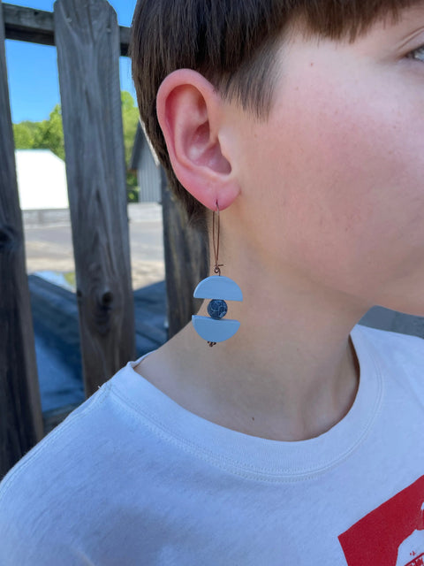 Geometric Half-Circle Drop Earrings – Modern Beaded Design | Made in USA Jewelry Michelle Marie Boutique  Earrings