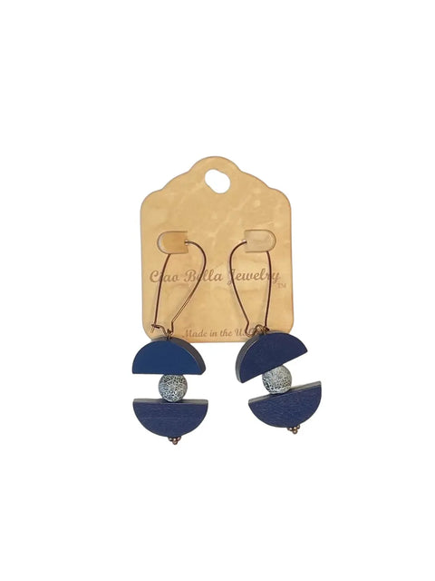 Geometric Half-Circle Drop Earrings – Modern Beaded Design | Made in USA Jewelry Michelle Marie Boutique  Earrings