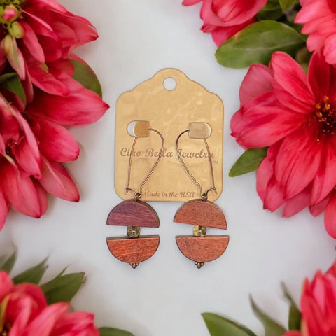 Geometric Half-Circle Drop Earrings – Modern Beaded Design | Made in USA Jewelry Michelle Marie Boutique  Earrings