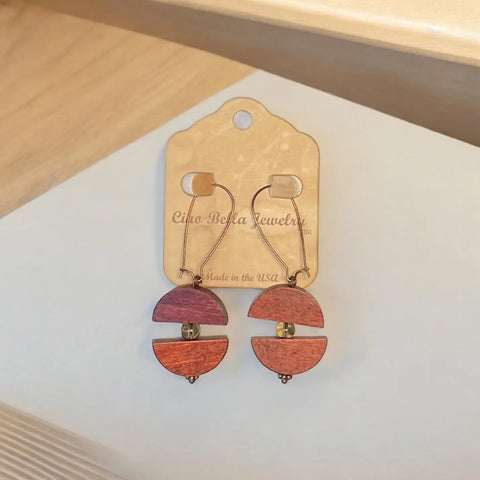Geometric Half-Circle Drop Earrings – Modern Beaded Design | Made in USA Jewelry Michelle Marie Boutique  Earrings