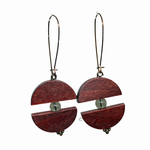Geometric Half-Circle Drop Earrings – Modern Beaded Design | Made in USA Jewelry Michelle Marie Boutique  Earrings