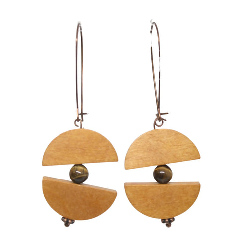 Geometric Half-Circle Drop Earrings – Modern Beaded Design | Made in USA Jewelry Michelle Marie Boutique  Earrings