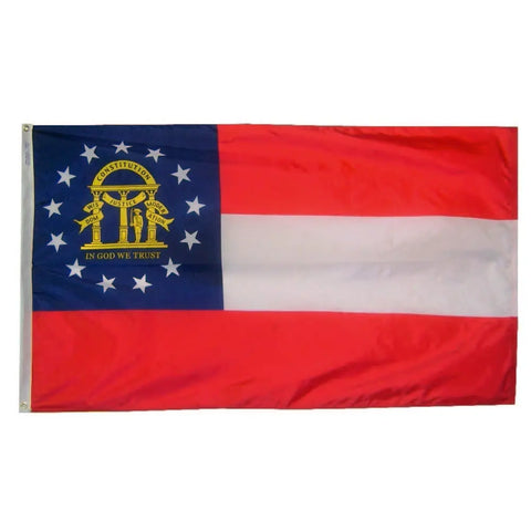 Georgia State Flag – UV-Resistant Outdoor Nylon – SolarGuard Dye Protection | Made in USA Freedom Flag and Pole 