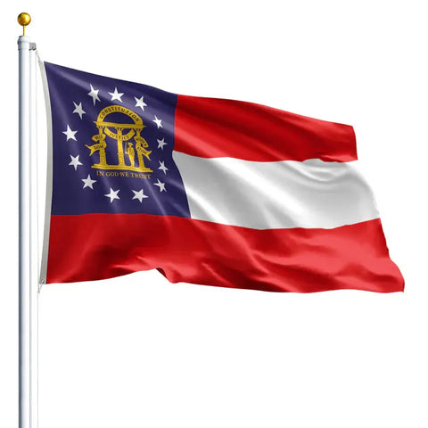 Georgia State Flag – UV-Resistant Outdoor Nylon – SolarGuard Dye Protection | Made in USA Freedom Flag and Pole 