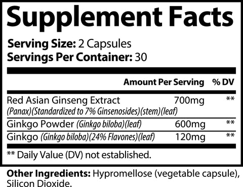 Ginkgo Biloba and Ginseng Supplement – Brain Health Support – 60 Capsules | Made in USA Norri Nutrition  Specialty Supplements