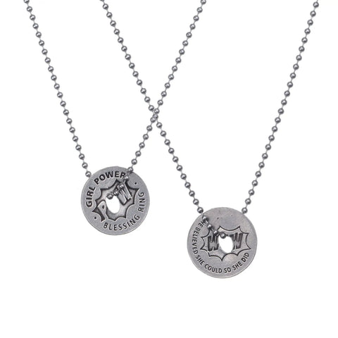 Girl Power Blessing Ring Charm – Inspirational Pewter Token for Necklace Keychain Pocket | Made in USA Whitney Howard Designs  Blessing Ring