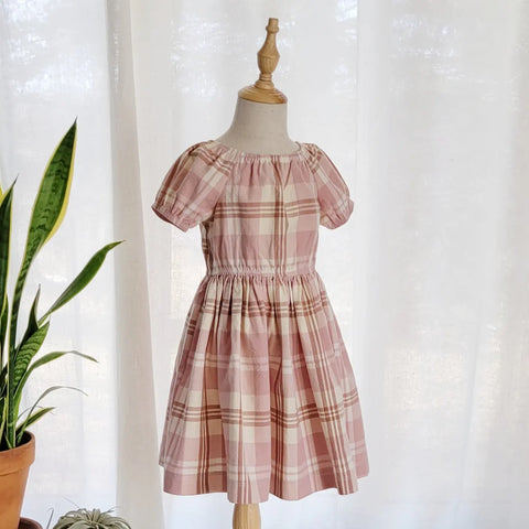 Girls Lightweight Cotton Peasant Dress with Puff Sleeves – Breathable Toddler Spring Outfit | Made in USA Adventure Clothes Company  dress