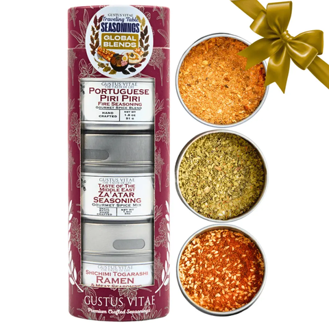 Global Blends: The Traveling Table Seasonings | Gift Pack Set of 3 Gustus Vitae  Collections & Gift Sets