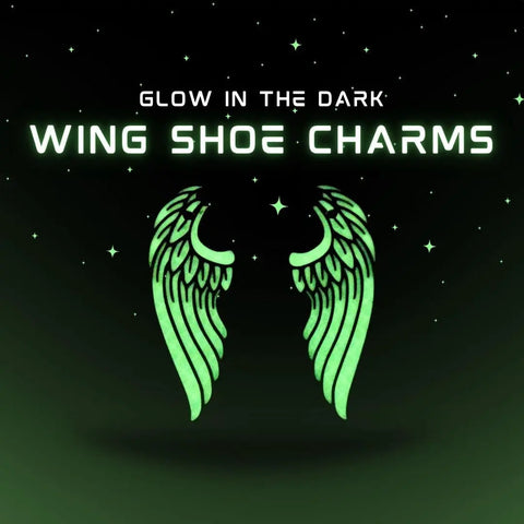 Glow In The Dark Wing Shoe Charms – Durable Lace Accessories | Made in USA Chatelet Manufacturing 