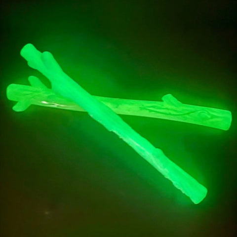 Glow in the Dark Dog Toy Bundle | Nylon Chew Stick + Rubber Retrieving Stick SodaPup  Dog Toy Bundle
