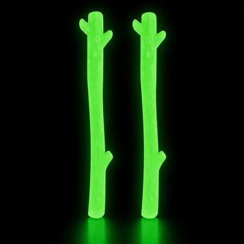 Glow in the Dark Dog Toy Set – 11.5 Inch Nylon Chew Stick & Synthetic Rubber Retriever | Made in USA Safe Durable SodaPup  Dog Toy Bundle